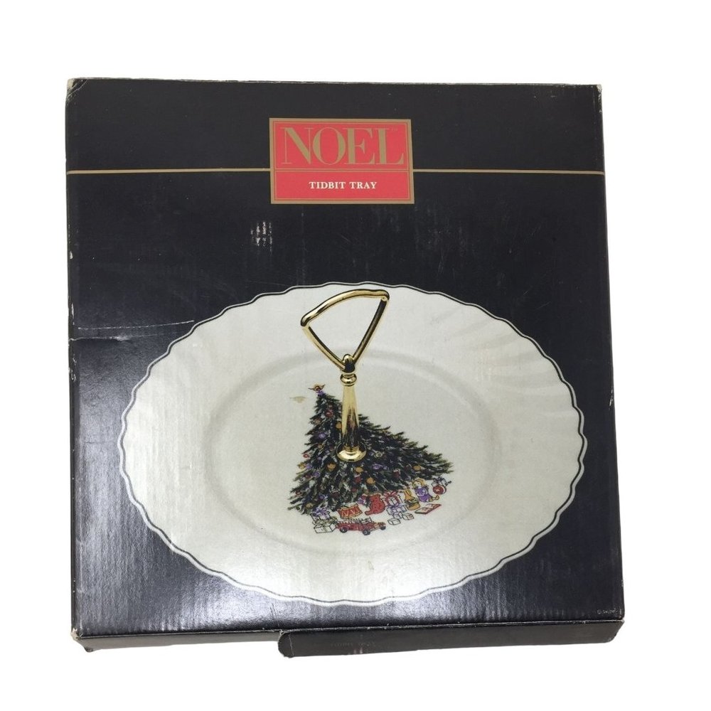 Salem China NOEL Serving Tray with Metal Handle